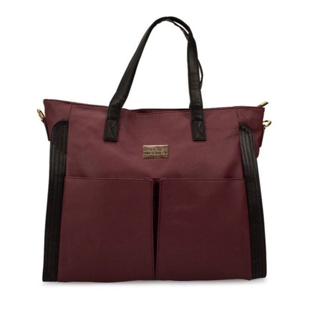 Badgley Mischka Vegan Leather XL Tote Weekender Bag With Shoulder Strap NWT
